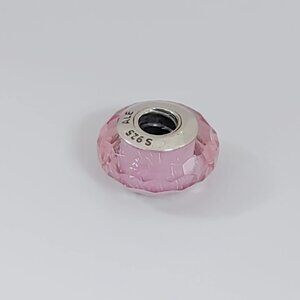 Pandora Fascinating Pink Faceted Murano Glass Charm Bead with box